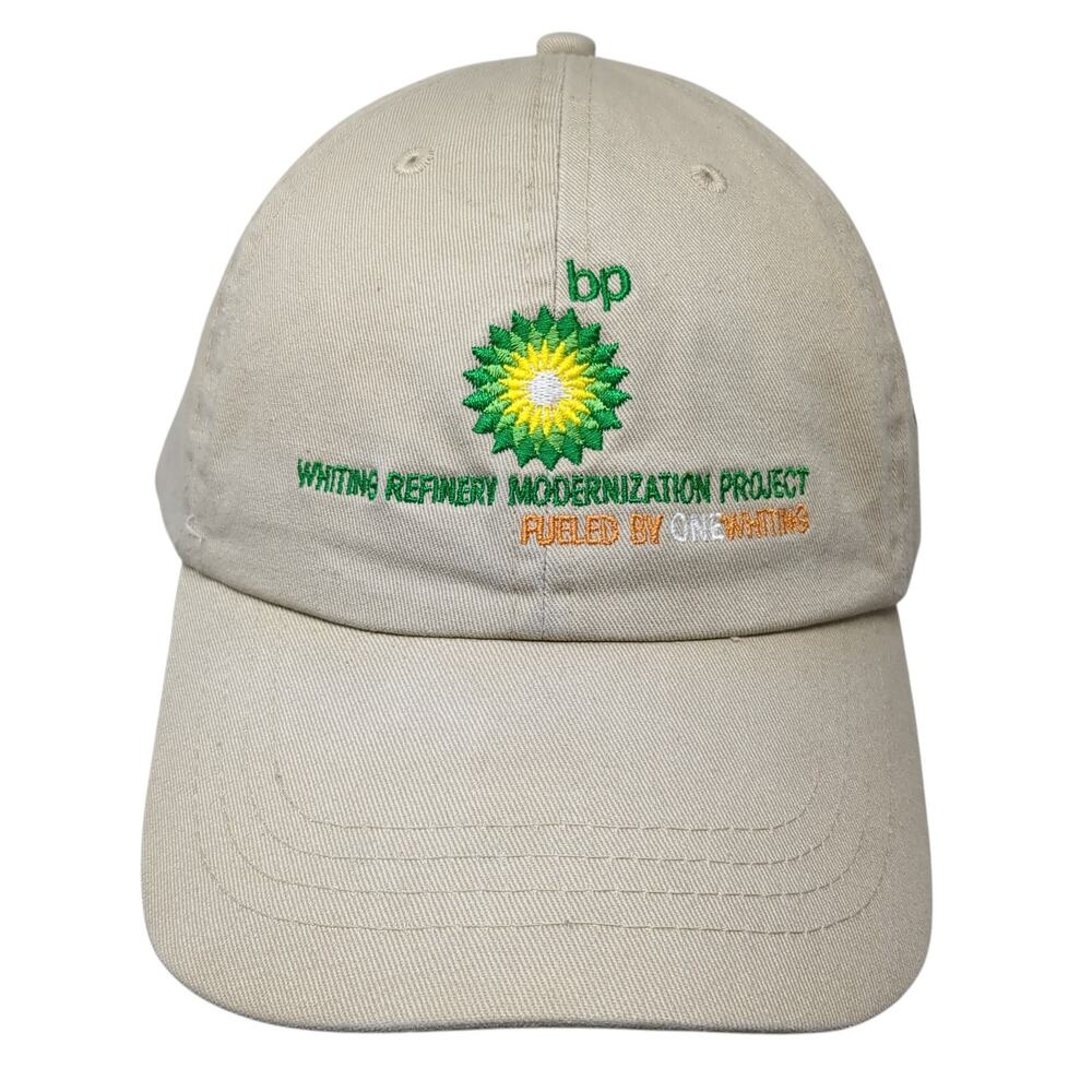 BP Driving To The Finish Line Slideback Hat Beige One Size Embroidered